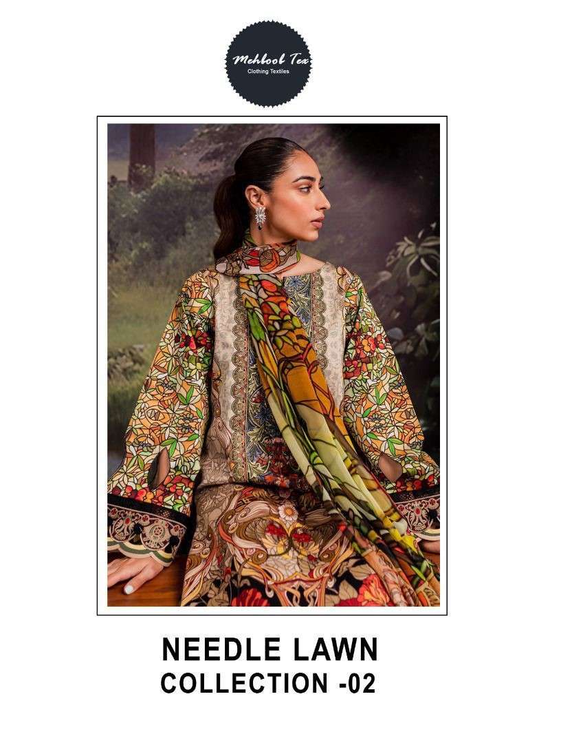 needle lawn collection vol-2 by mehboob tex unstich designer salwar kameez online collection surat