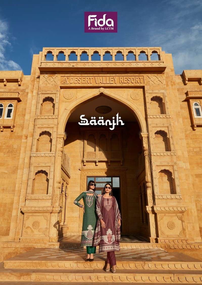 saanjh by fida 1001-1006 series unstitched designer salwar kameez catalogue at wholesale price surat gujrat 