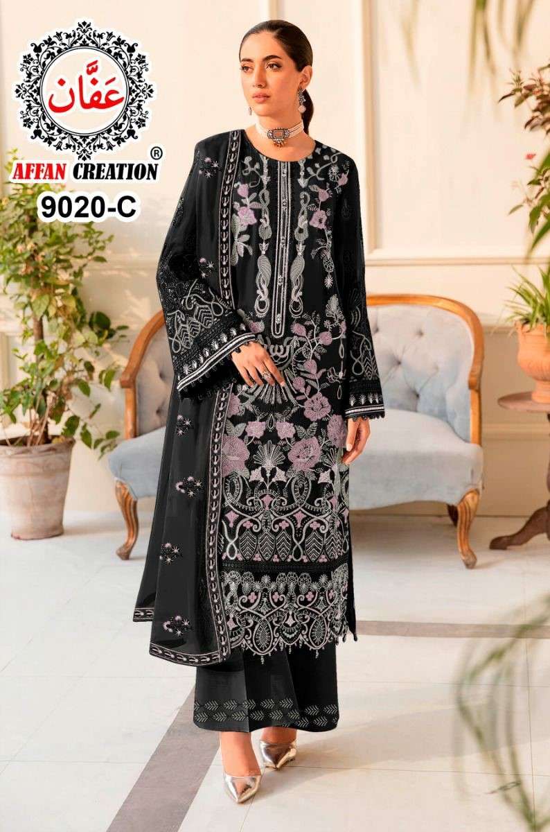 affan creation 9020 faux georgette designer salwar suits wholesale price surat gujarat 
