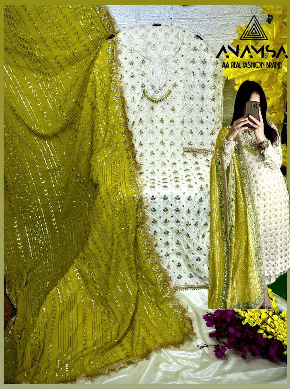 anamsa 428 colours fancy designer pakistani salwar suits at wholesale price surat gujrat 