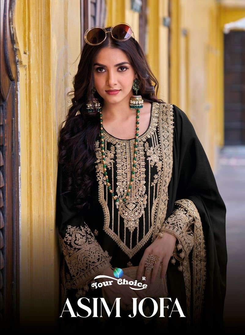 asim jofa by your choice party wear designer indian pakistani dress catalogue manufacturer surat gujarat