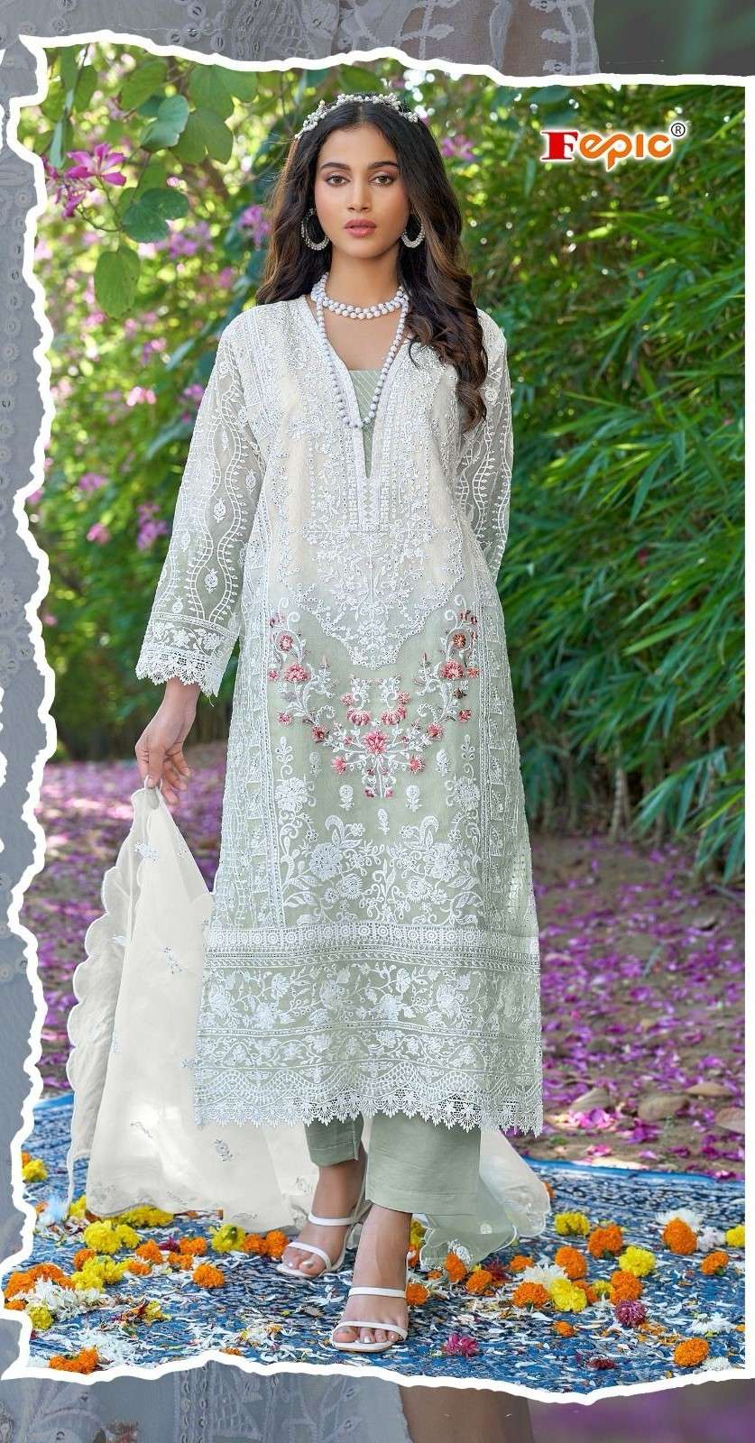 fepic 1729 colours organza designer embroidered pakistani suits at online surat gujarat