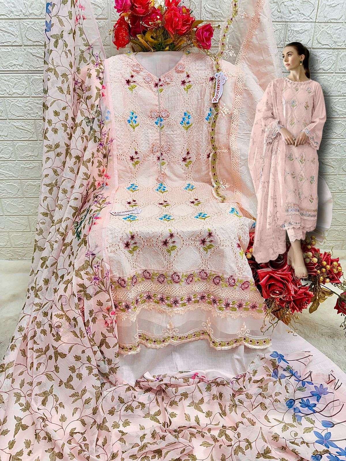 fepic rosemeen 1805 cotton designer pakistani eid collection wholesale price surat 
