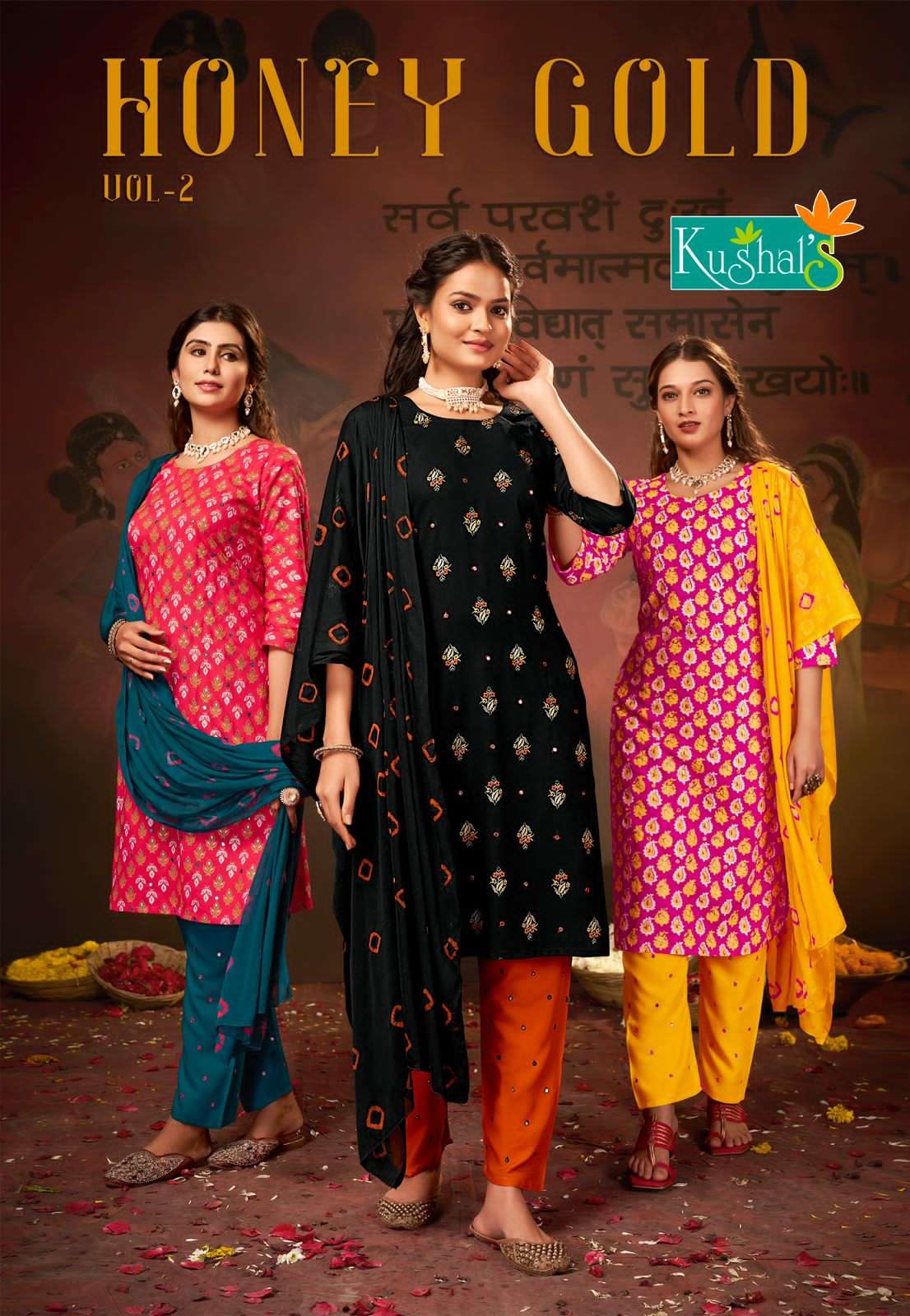 honey gold vol-2 by kushals 25301-25310 series traditional wear designer kurtis set online market surat gujarat