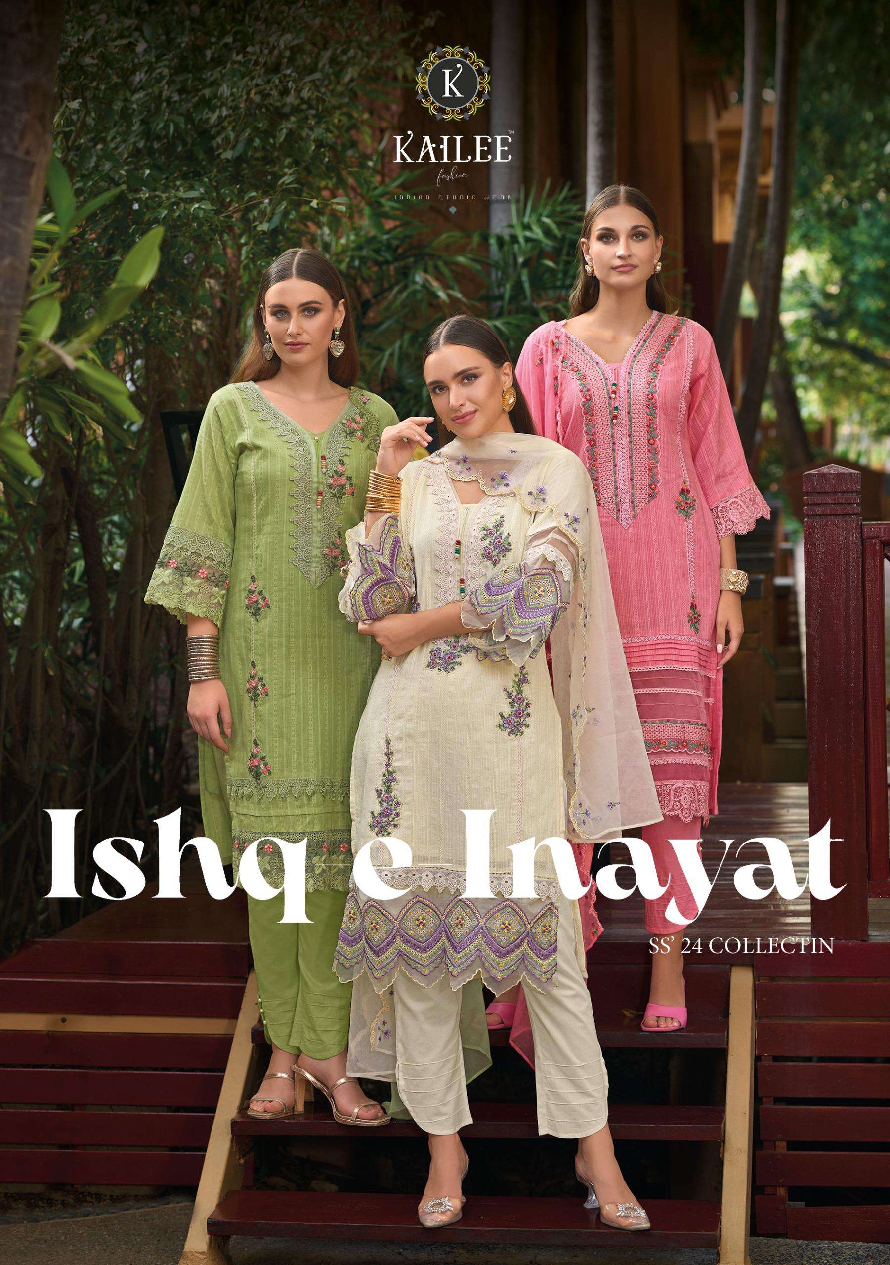 ishq e inayat by kailee fashion fully stiched kurti pant and dupatta party wear catalogue wholesale price surat gujarat