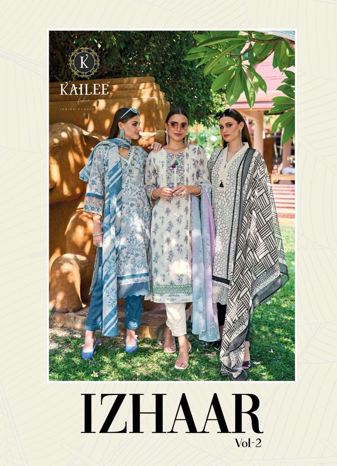 izhaar vol-2 by kailee fashion 42621-42626 series linen cotton kurtis catalogue online dealer surat gujarat