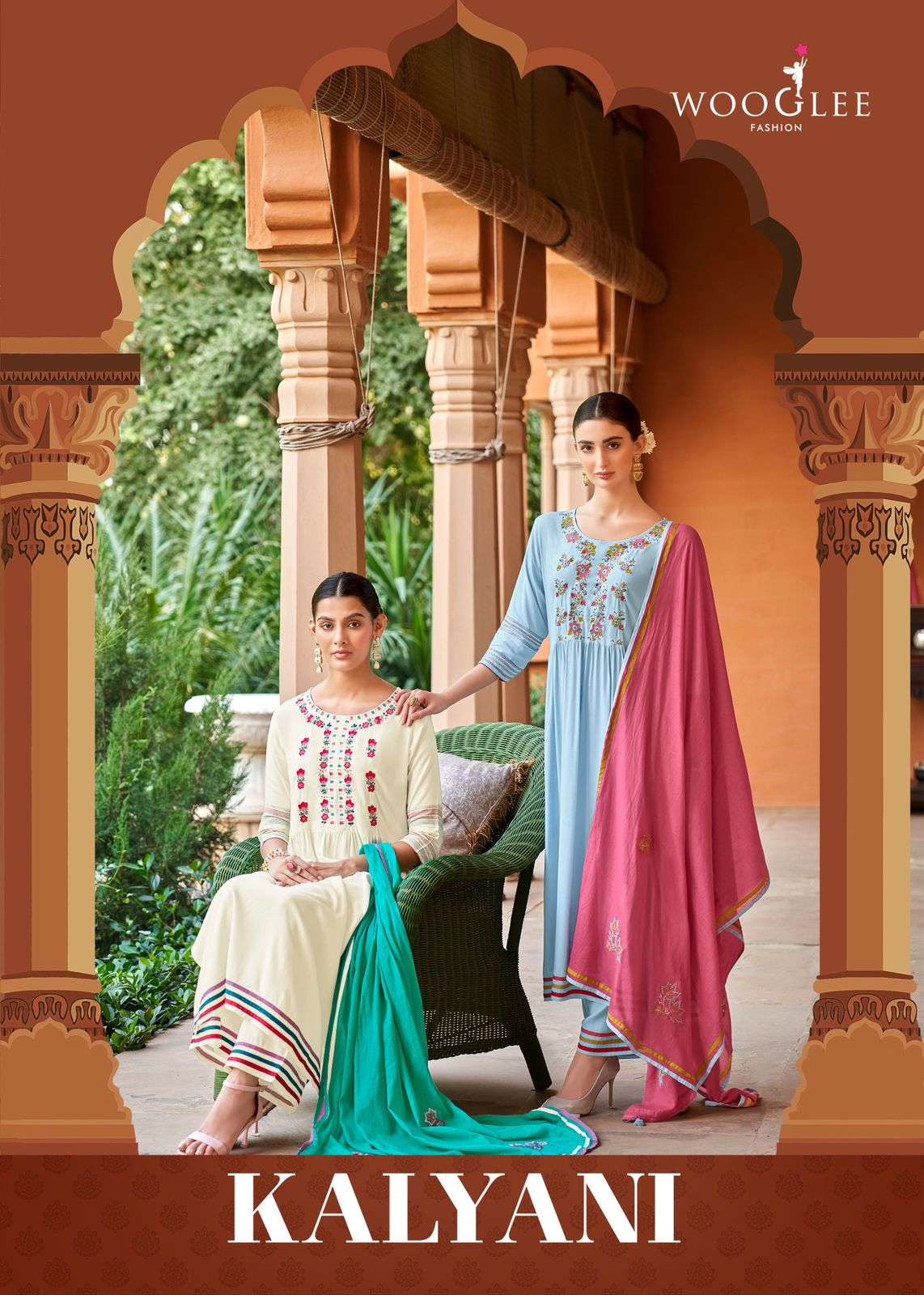 kalyani by wooglee fashion 3001-3004 series trendy designer top bottom with dupatta catalogue manufacturer surat gujarat 