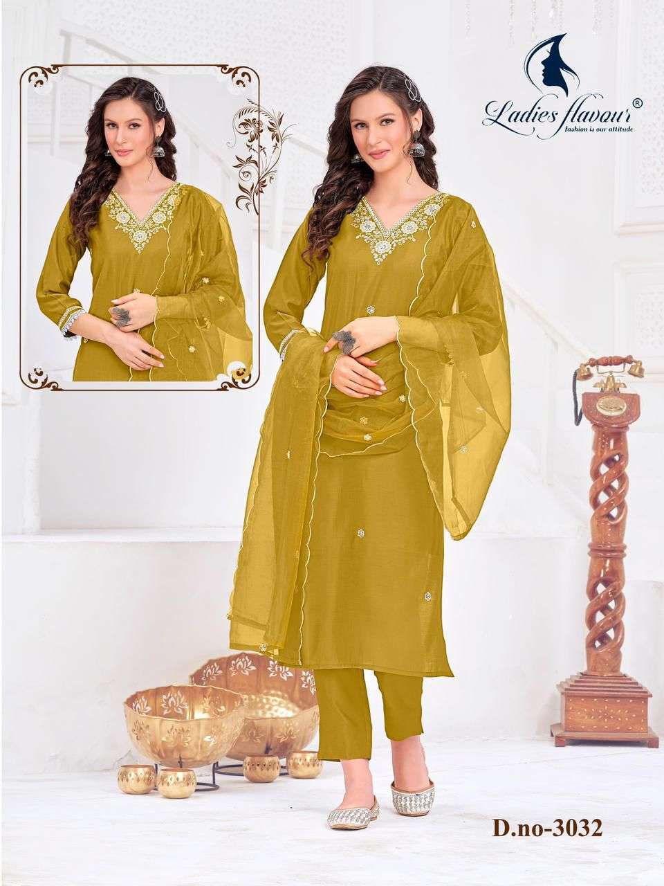 ladies flavour 3032&3033 series exclusive designer kurtis set at online wholesale surat gujarat