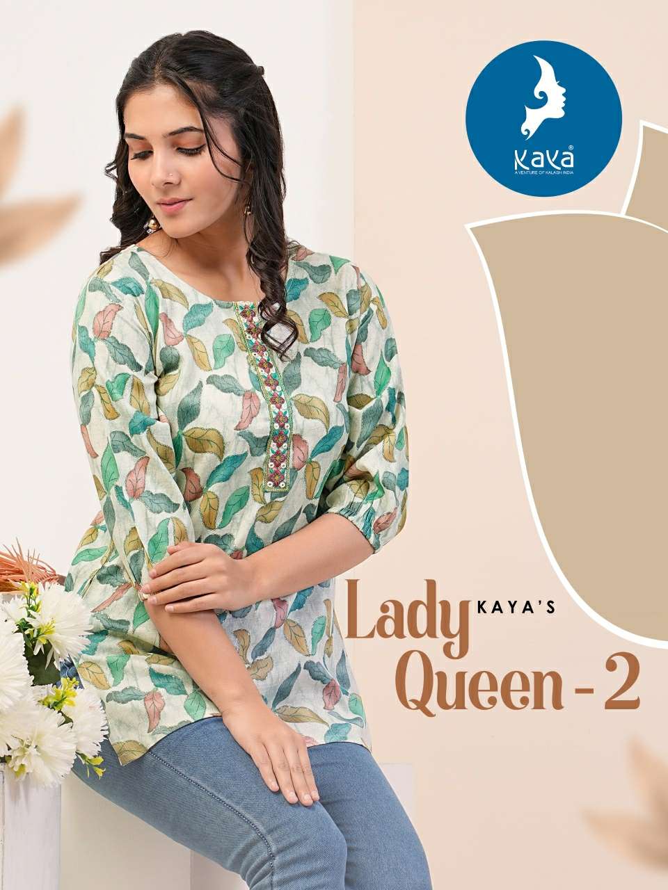 lady queen vol-2 by kaya fancy designer short tops latest catalogue manufacturer surat gujarat 