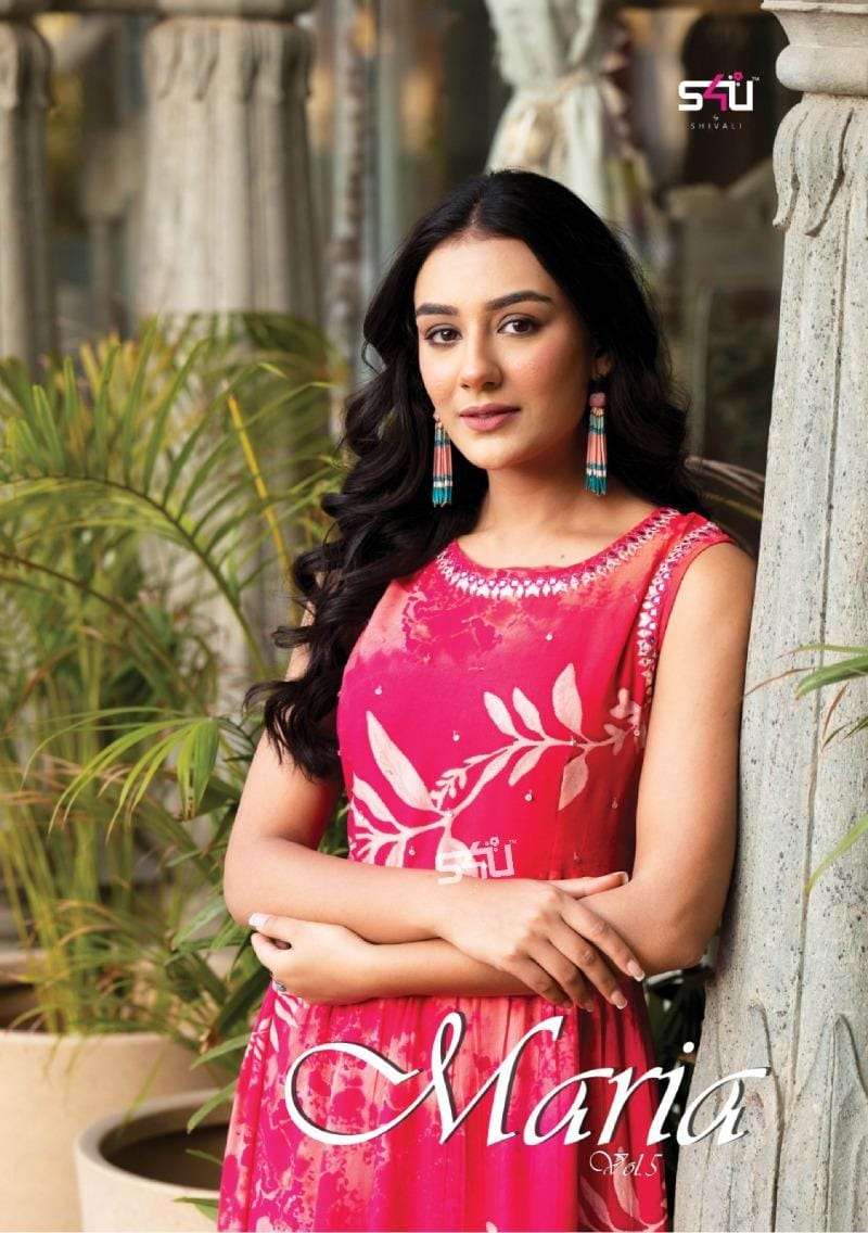 maria vol-5 by s4u floral gown catalogue wholesale collection surat gujarat