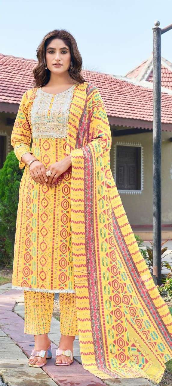 osian by vitara fashion 1150-1153 series cotton kurti pant with dupatta wholesale collection surat gujarat
