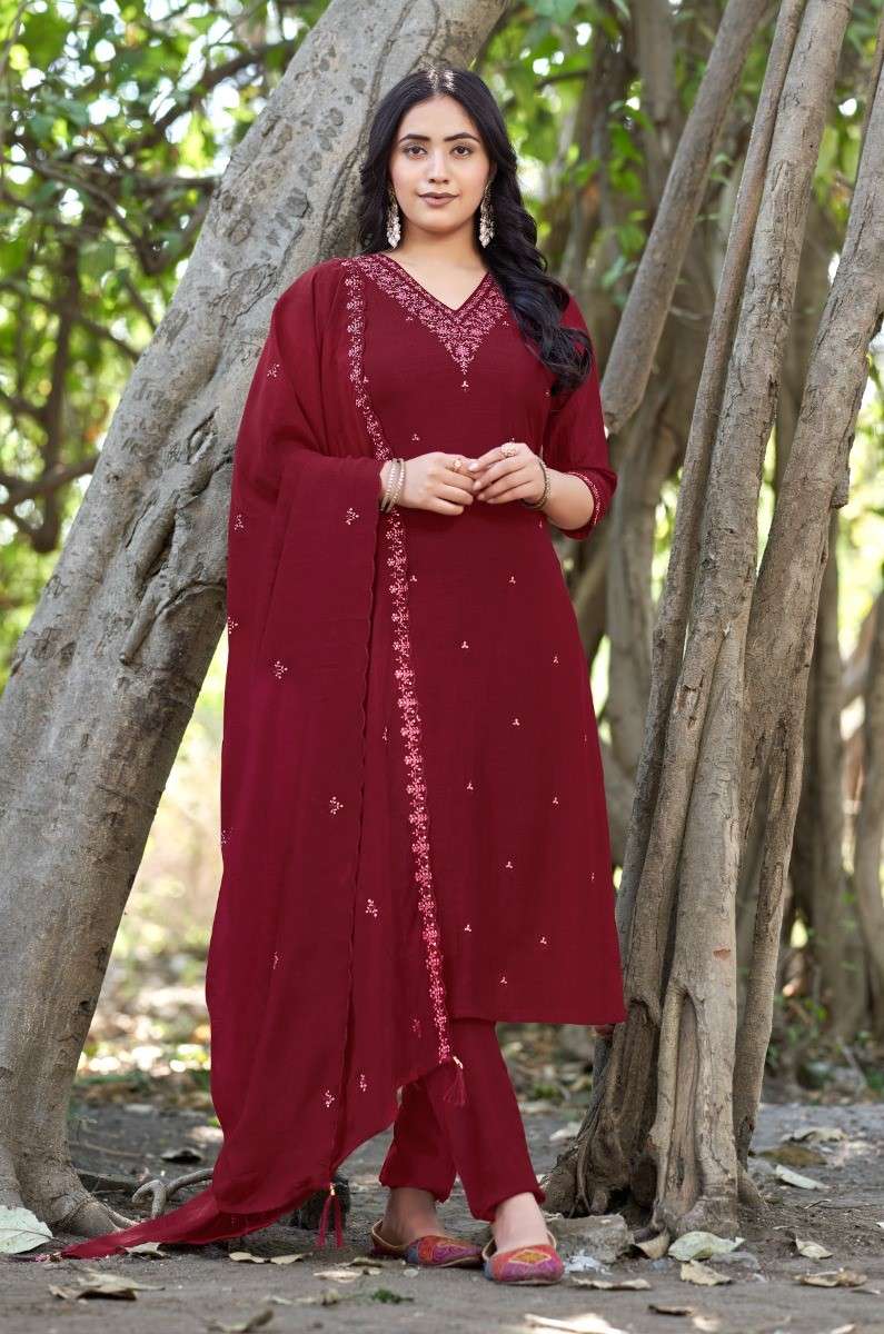 rangeen by o4u 1001-1004 series vichitra silk designer kurtis catalogue online supplier surat gujarat