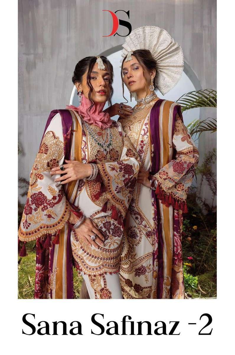 sana safinaz vol-2 by deepsy suits 5061-5065 series pure cotton pakistani suits at reasonable rate surat gujarat