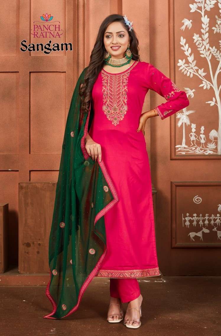 sangam by panch ratna stylish designer indian suits catalogue at wholesale price surat gujarat 