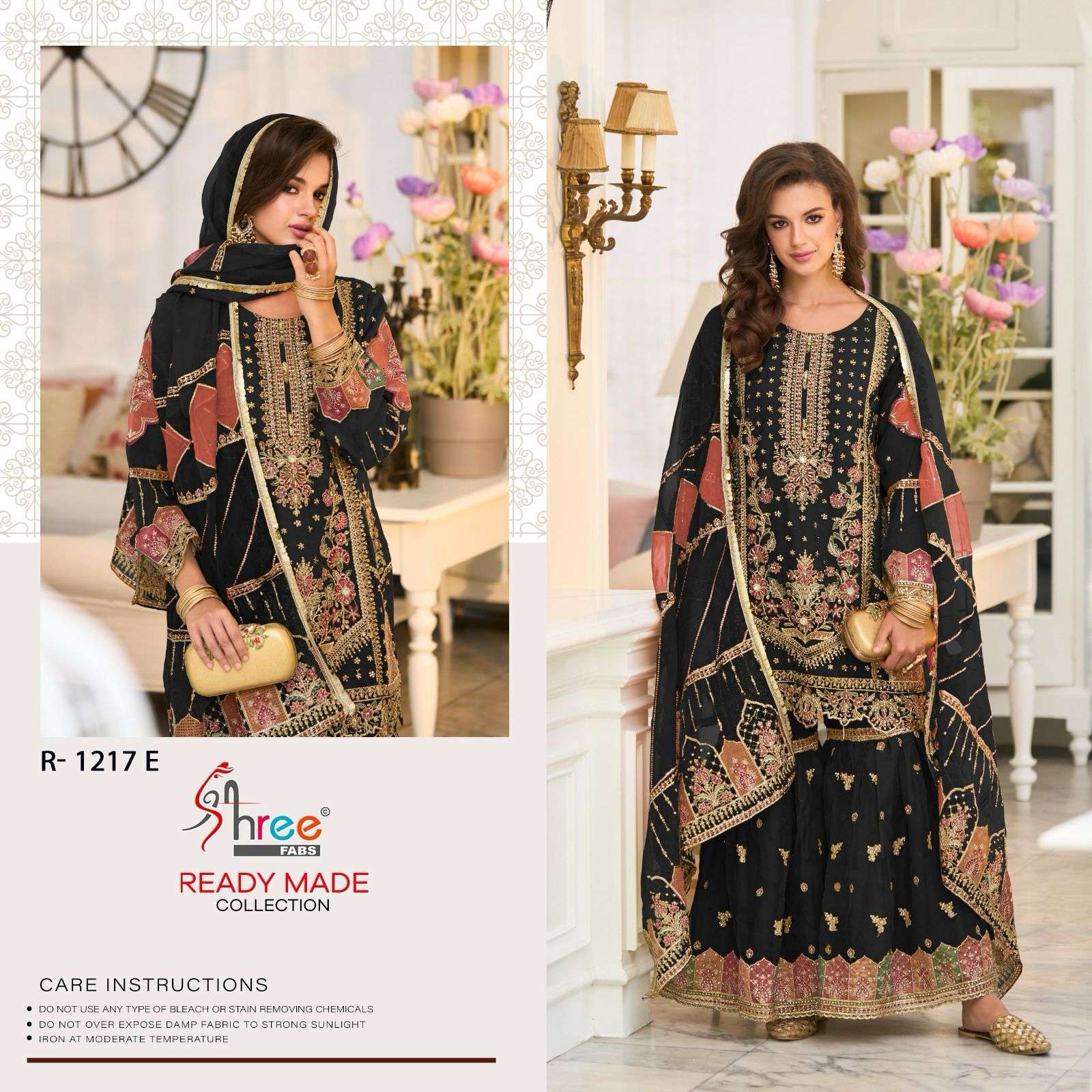 shree fabs 1217 colours readymade organza salwar kameez wholesale price surat india