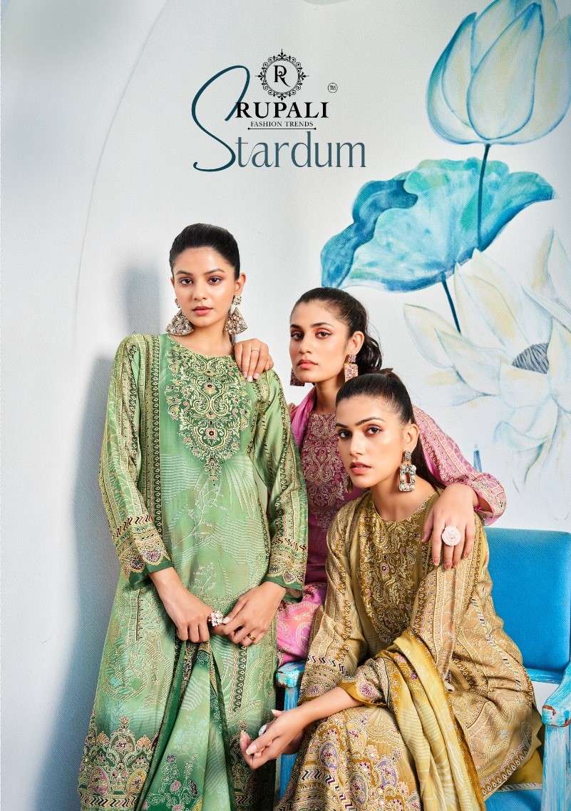 stardum by rupali fashion 1001-1004 series heavy work designer salwar kameez catalogue wholesale collection surat gujarat