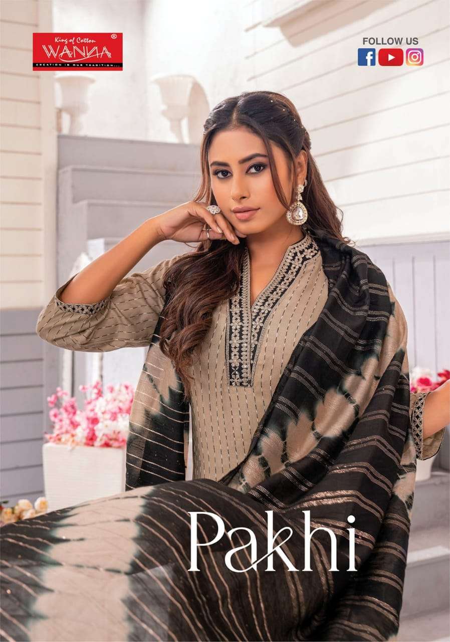 wanna pakhi 01-08 series fancy rayon base embroidred ready made salwar kameez set to set wholesale best rate 