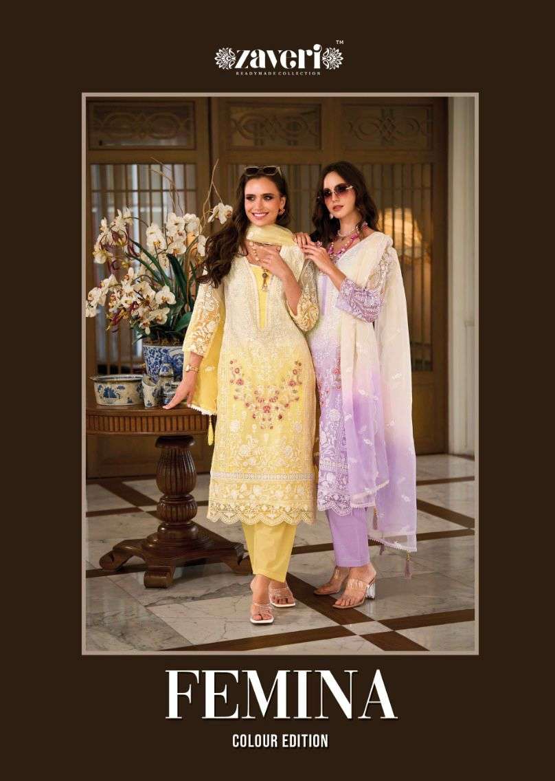 zaveri femina colour edition 1218 colours exclusive designer readymade party wear collection surat gujarat 