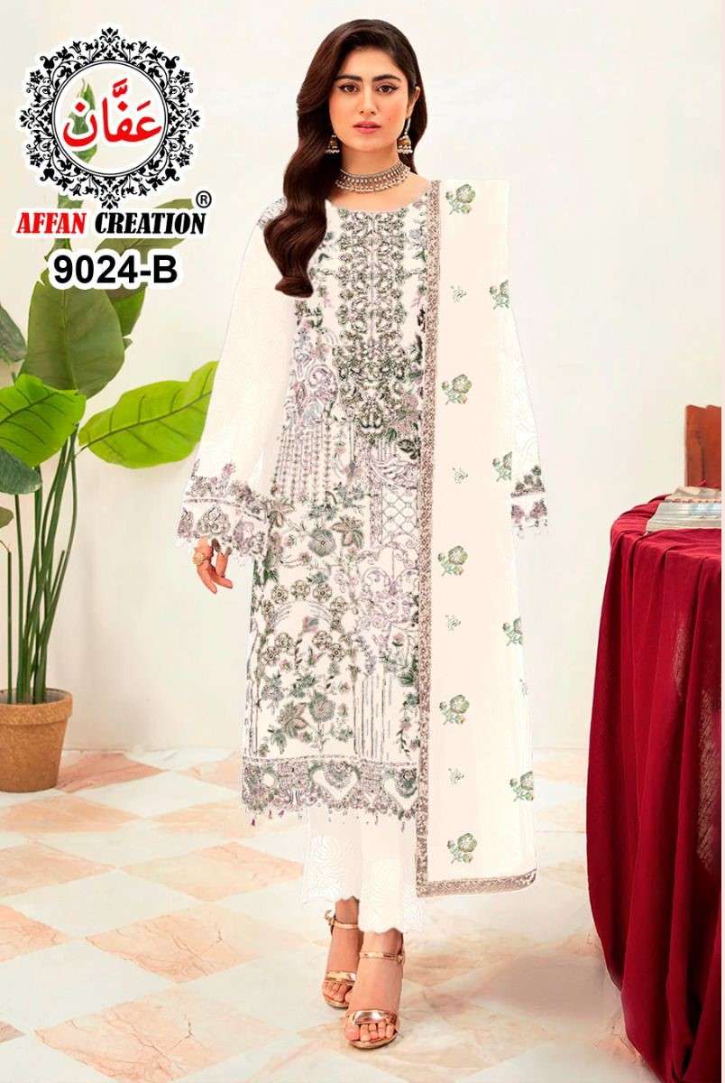 affan creation 9024 colours stylish look designer pakistani salwar suits online wholesale dealer surat gujarat 