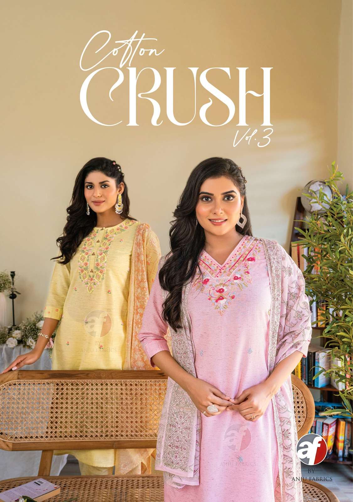 anju cotton crush vol 3 3681-3686 series designer ready made cotton flex salwar kameez collection best price surat 