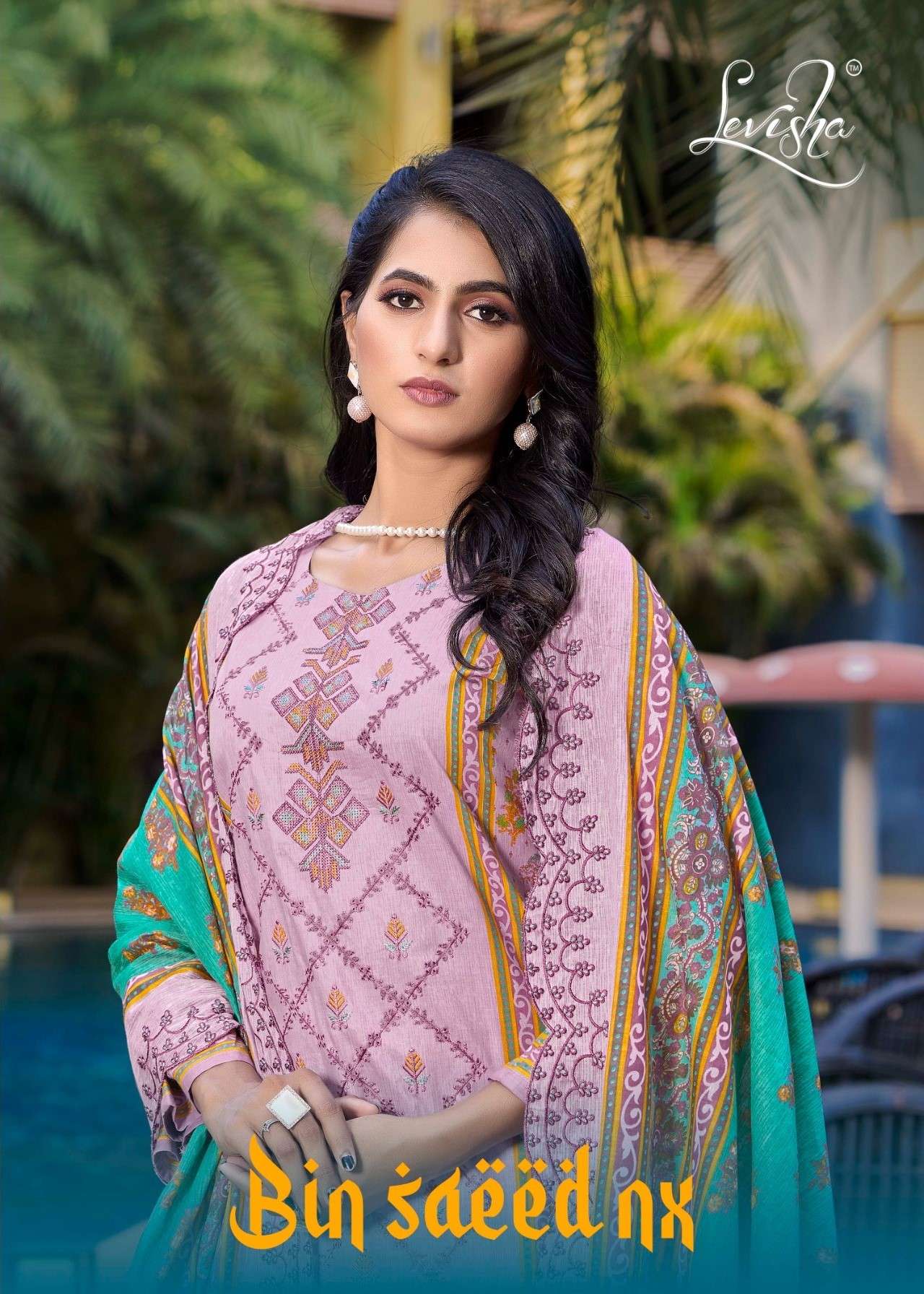 bin saeed nx by levisha 2013-2018 series fancy self embroidery salwar suits set to set wholesale surat gujarat 