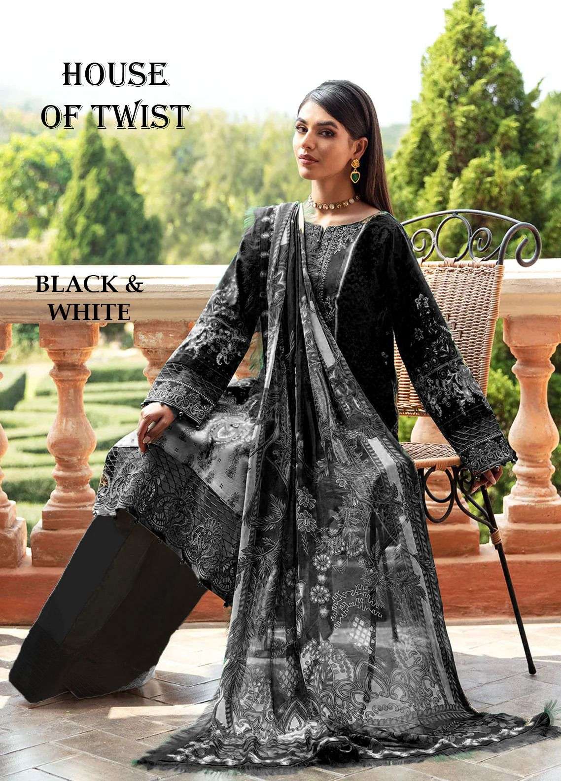 black&white by house of twist 4001-4006 series exclusive designer pakistani salwar suits wholesale market surat gujarat