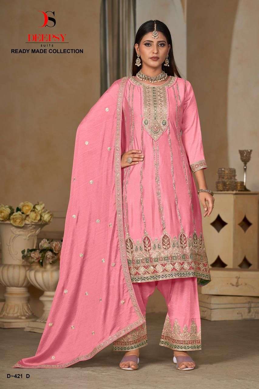 deepsy 421 colour series party wear ready made chinon embroidred salwar kameez wholesale price surat 