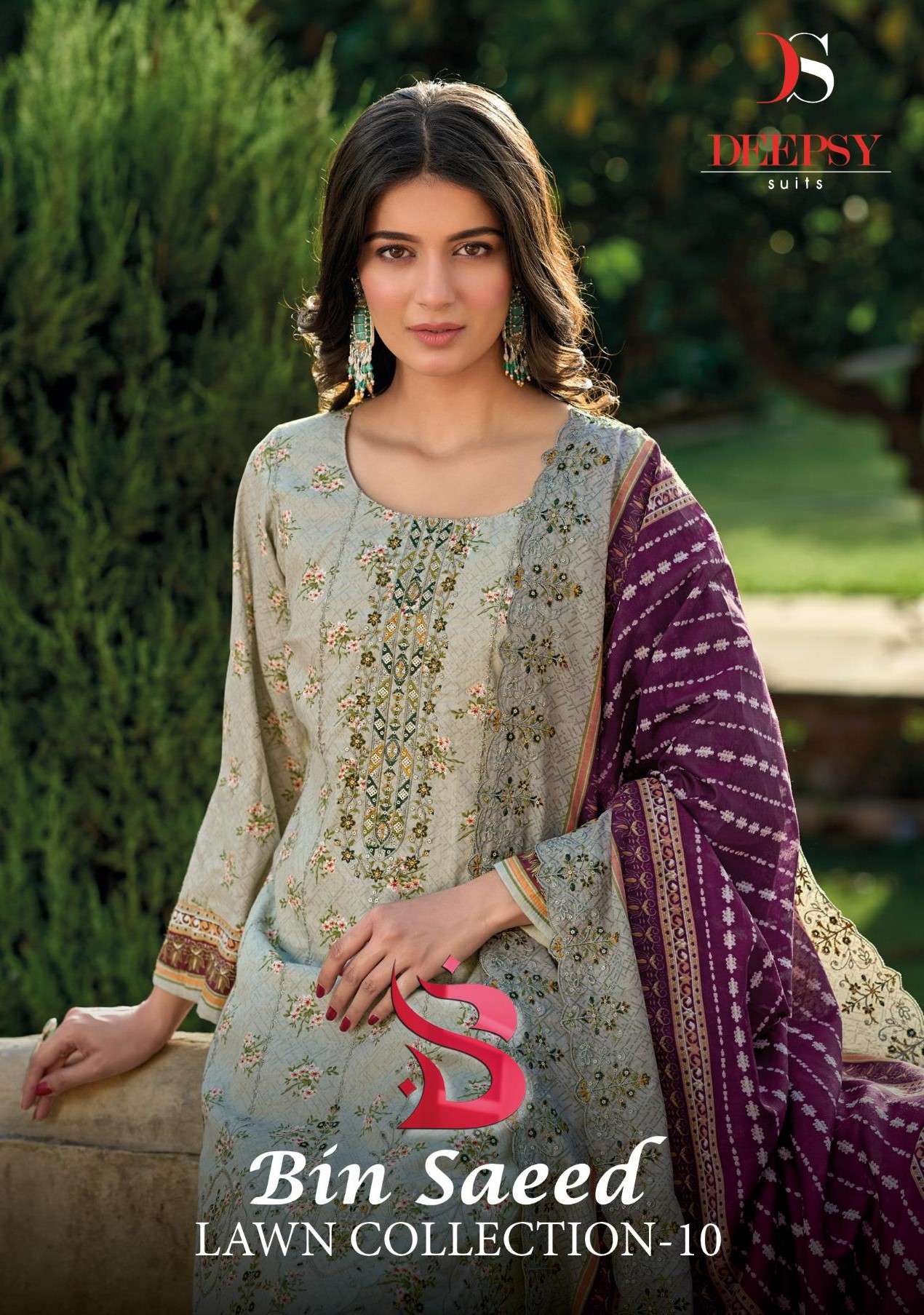 deepsy bin saeed vol 10 10001-10006 series party wear lawn cotton unstich salwar kameez wholesale best price at india 