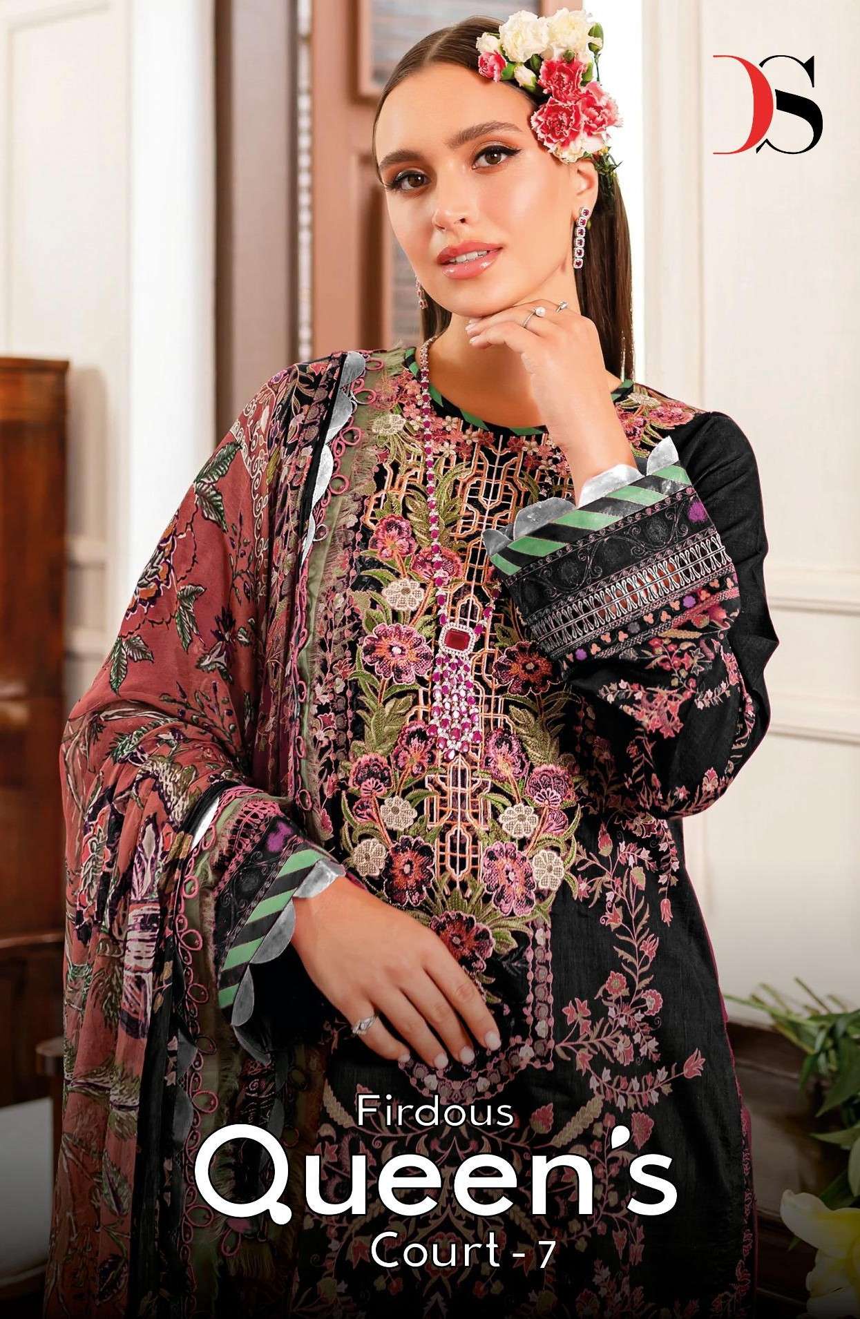 deepsy suits firdous queen court vol 7 designer party wear cotton patch embroidred salwar kameez wholesale dealer surat 