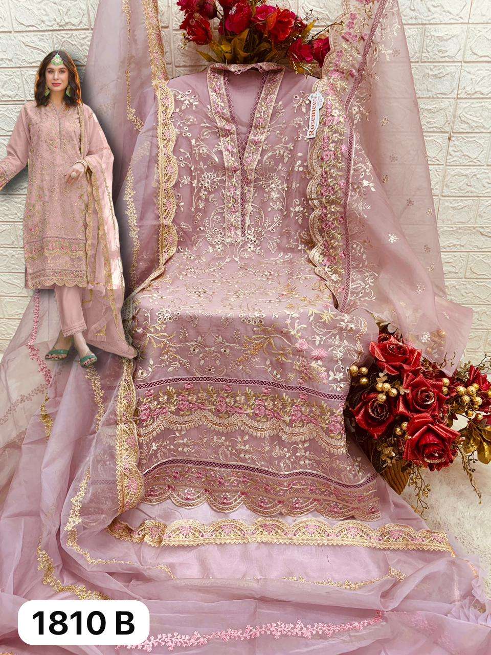 fepic 1810 colour series exclusive party wear organza embroidred pakistani salwar kameez wholesale dealer 
