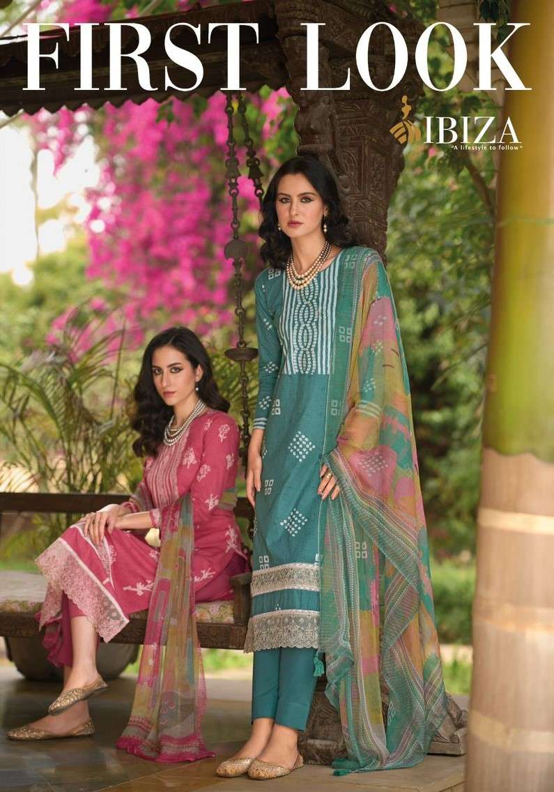 first look by ibiza pure lawn cotton fancy unstich dress material wholesale price surat