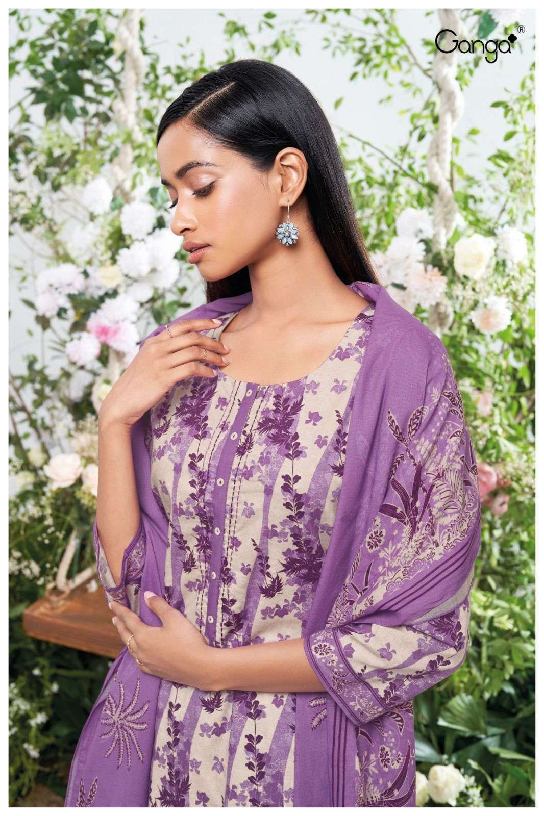 ganga elkin 2284 designer premium cotton embroidred salwar kameez wholesale price surat 