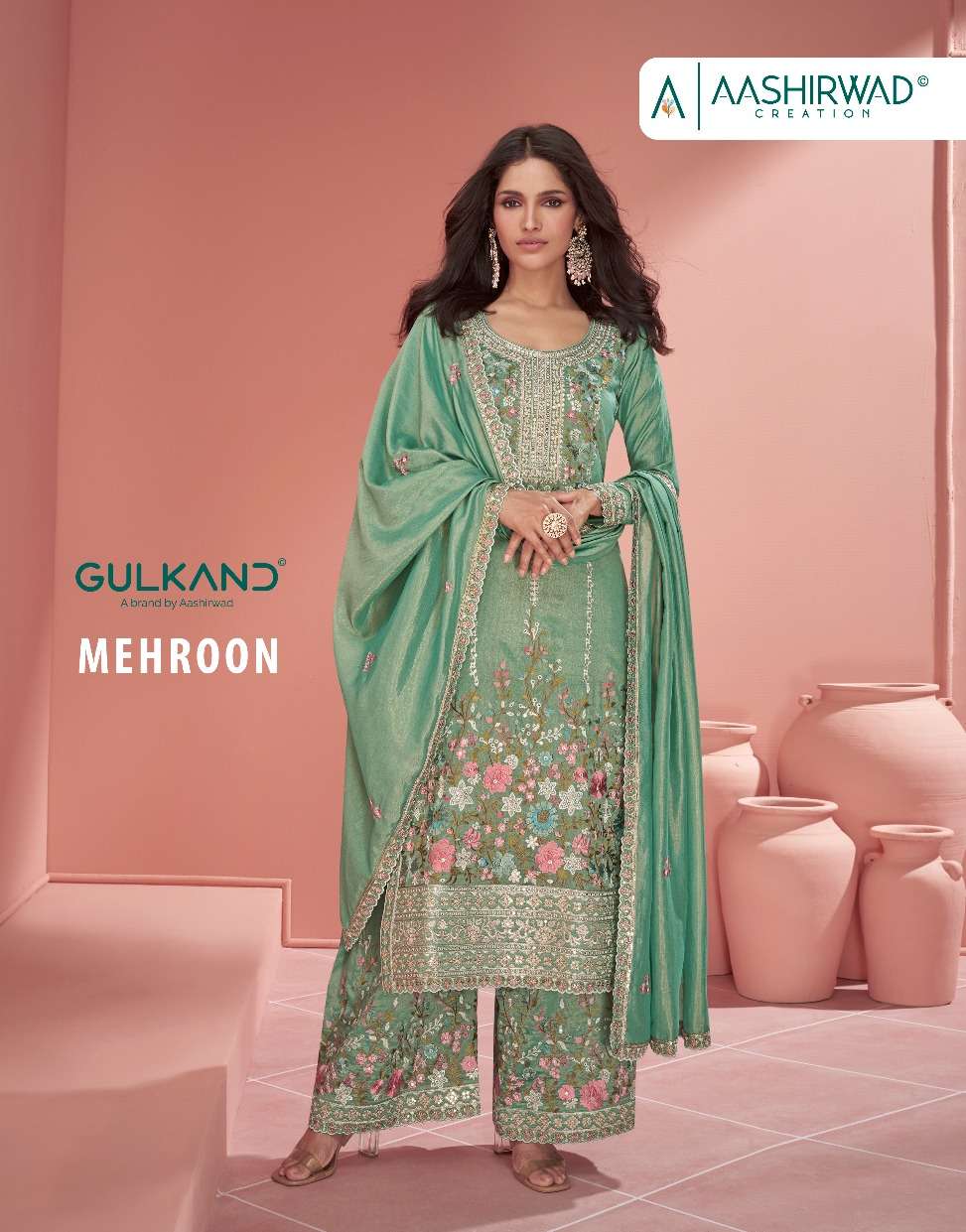 mehroon by aashirwad creation 9962-9964 series organza silk designer salwar suits party wear collection surat gujarat 