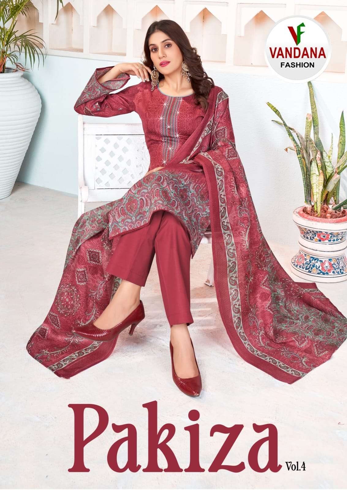 pakiza vol-4 by vandana fashion 4001-4010 series trendy designer pakistani salwar kameez catalogue wholesale market surat gujarat 