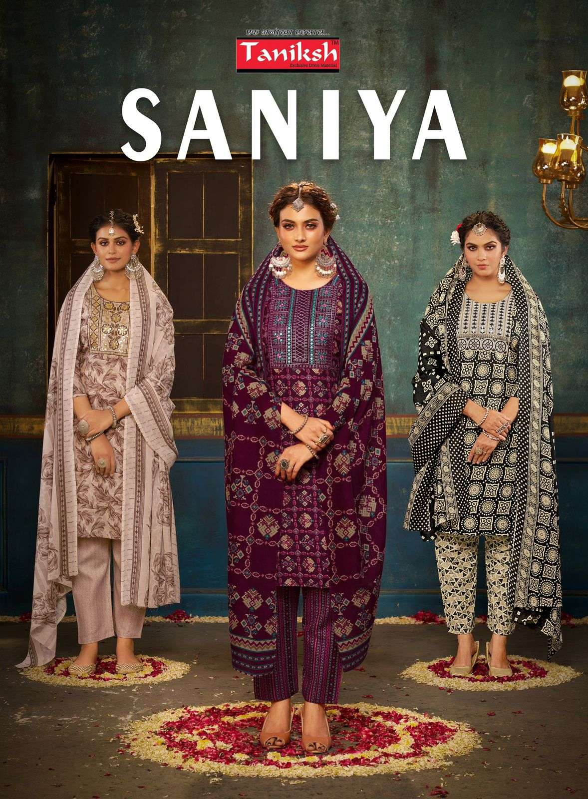 saniya by navkar 1001-1008 series print with work designer cotton kurti set wholesale rate dealer surat gujarat 