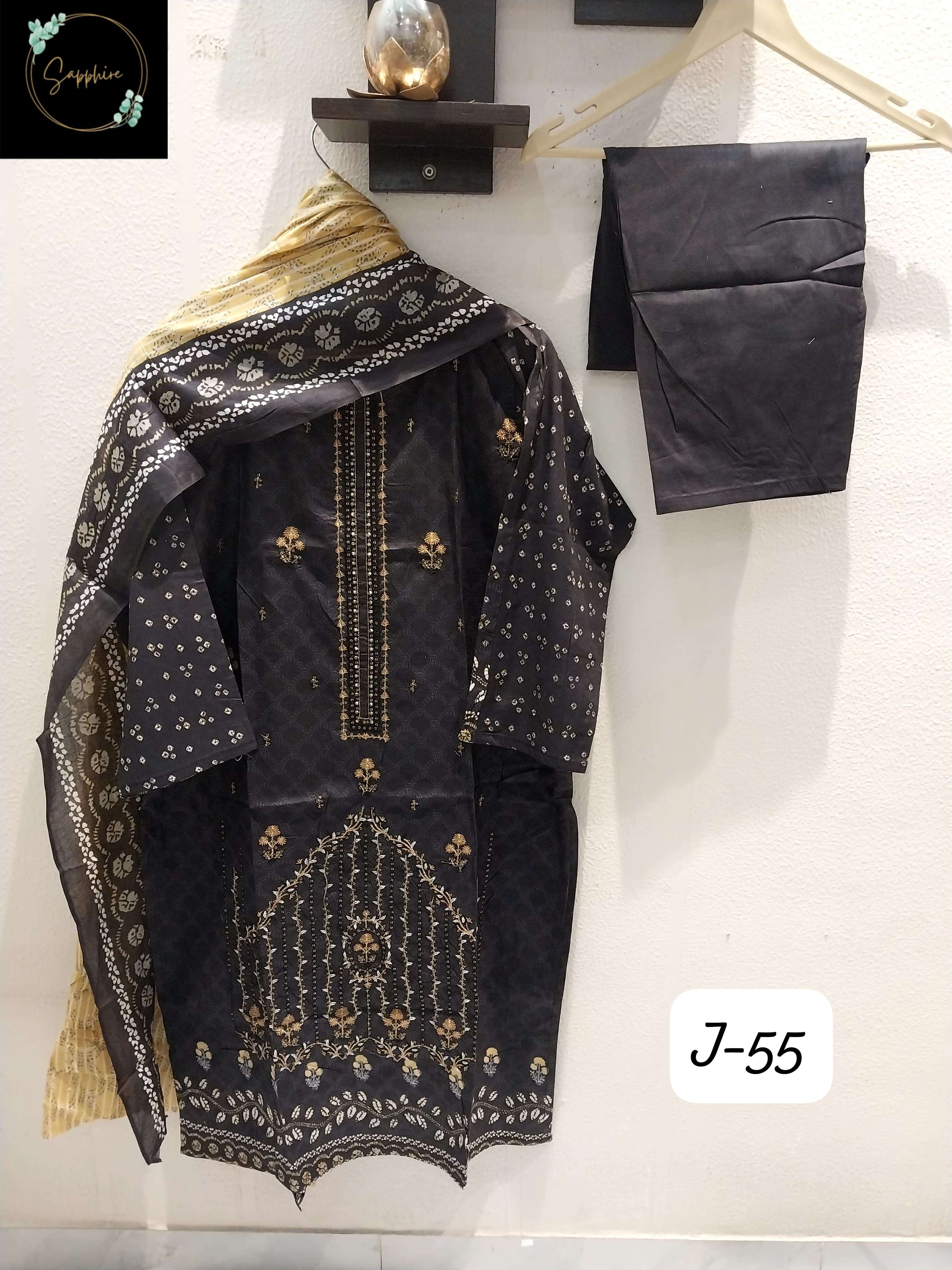 sapphire jazmin vol-55 lawn cotton designer ready to wear collection wholesale price surat gujart 
