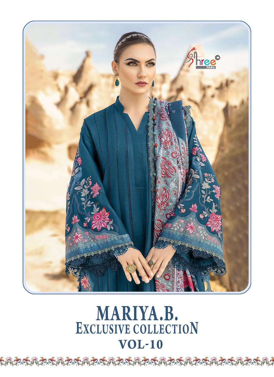 shree fabs maria b exclusive collection vol 10 designer reayo cottn pakistani salwar kameez best rate india 