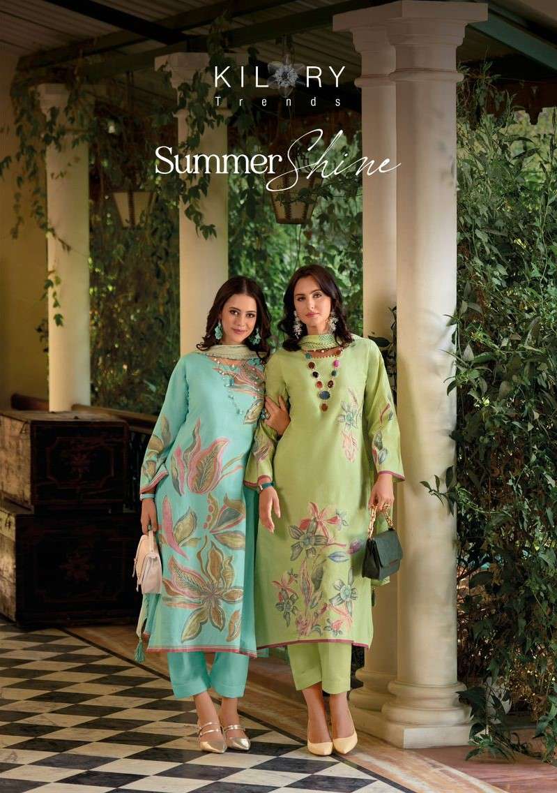 summer shine by kilory trends 1031-1036 series summer special designer pure lawn cotton unstich suits catalogue wholesale price surat gujarat 