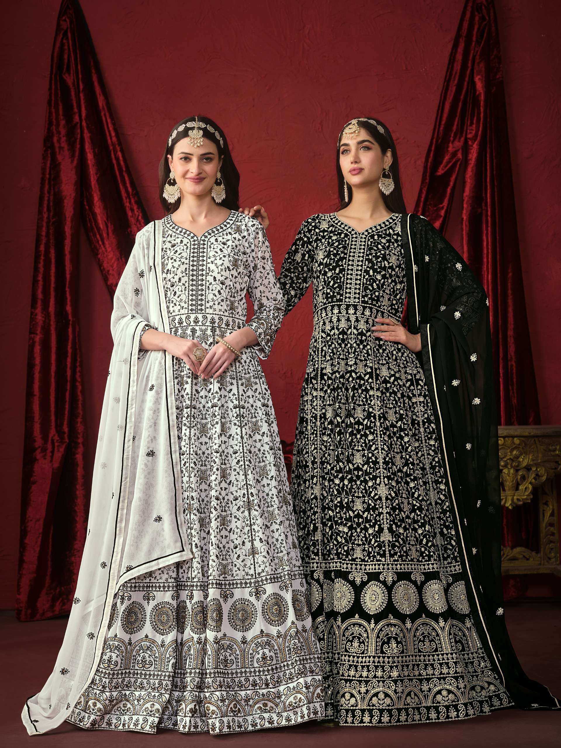 twisha vol 29 exclusive party wear faux georgette embroidred semi stich suits buy online wholesaler surat 