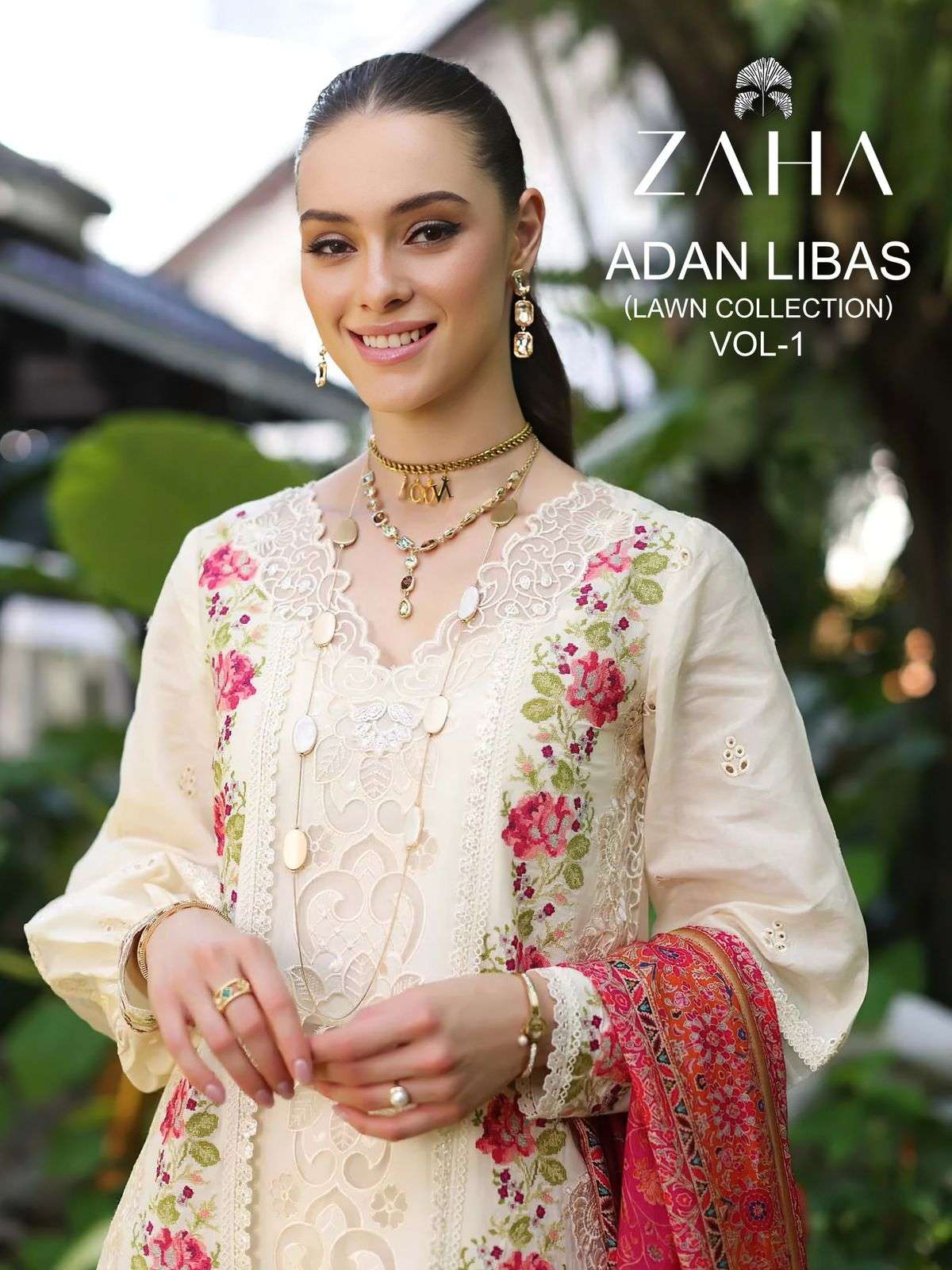 zaha adan libas 10305-10307 series  party wear cambric cotton pakistani salwar kameez wholesalers