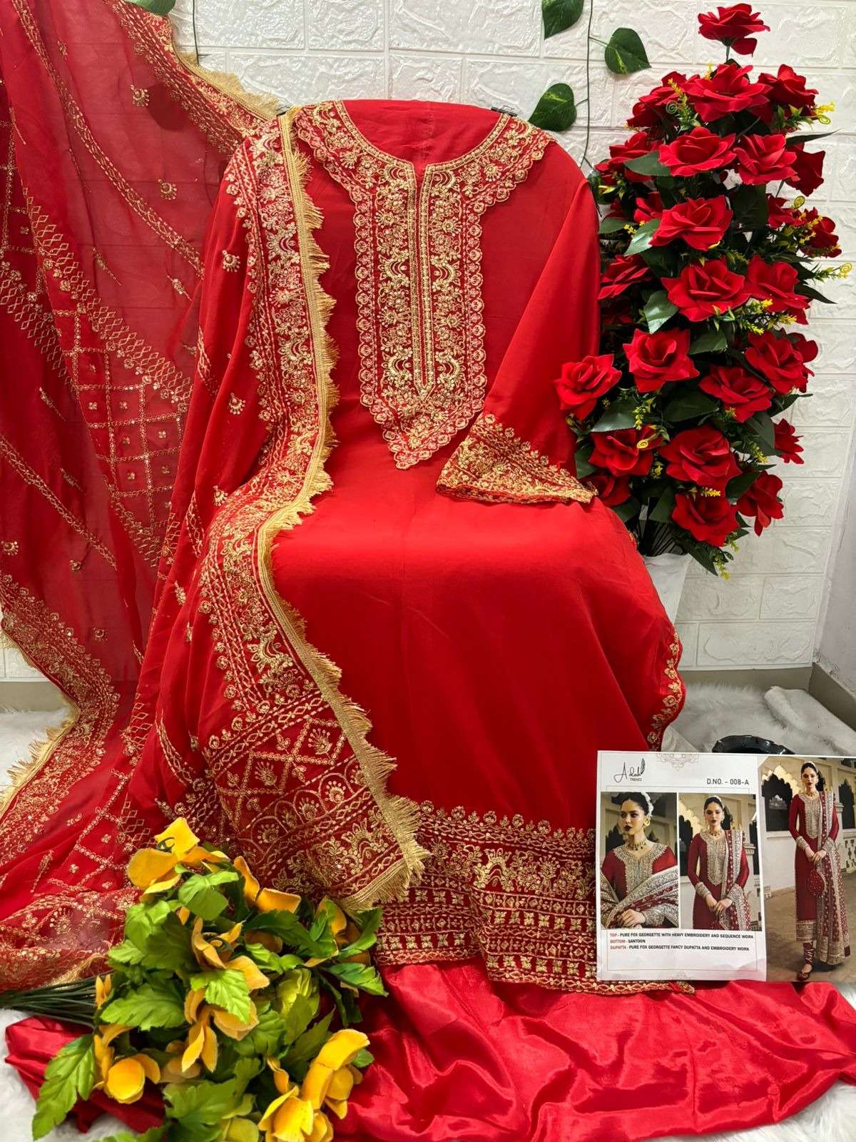  adah trendz  008 series exclusive fox georgette designer pakistni salwar kameea surat  