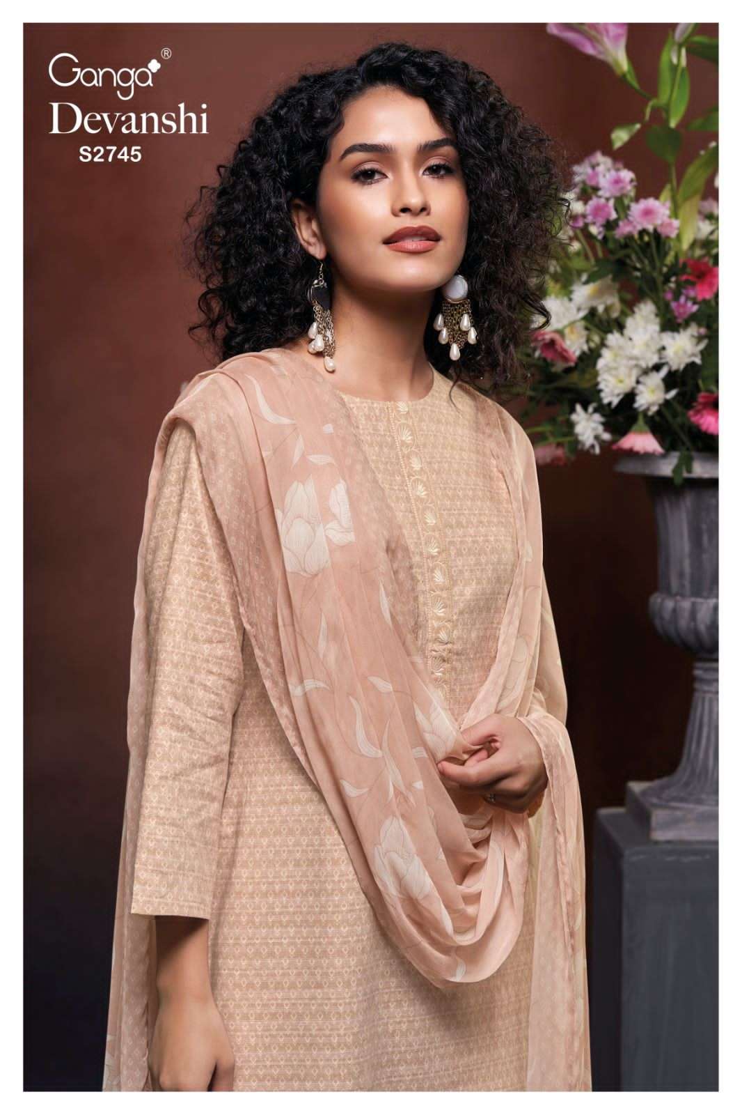 devanshi 2745 by ganga fancy printed designer cotton salwar suits catalogue surat gujarat 