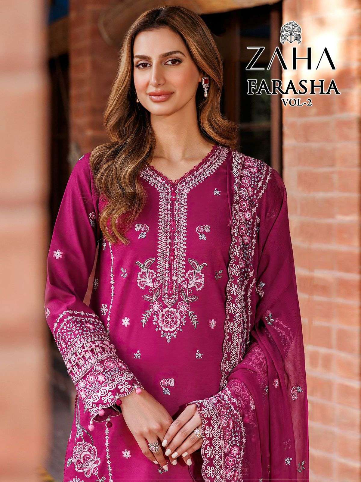 farasha vol-2 by zaha 10318-10321 fancy look designer embroidered suits latest suits collection surat gujarat