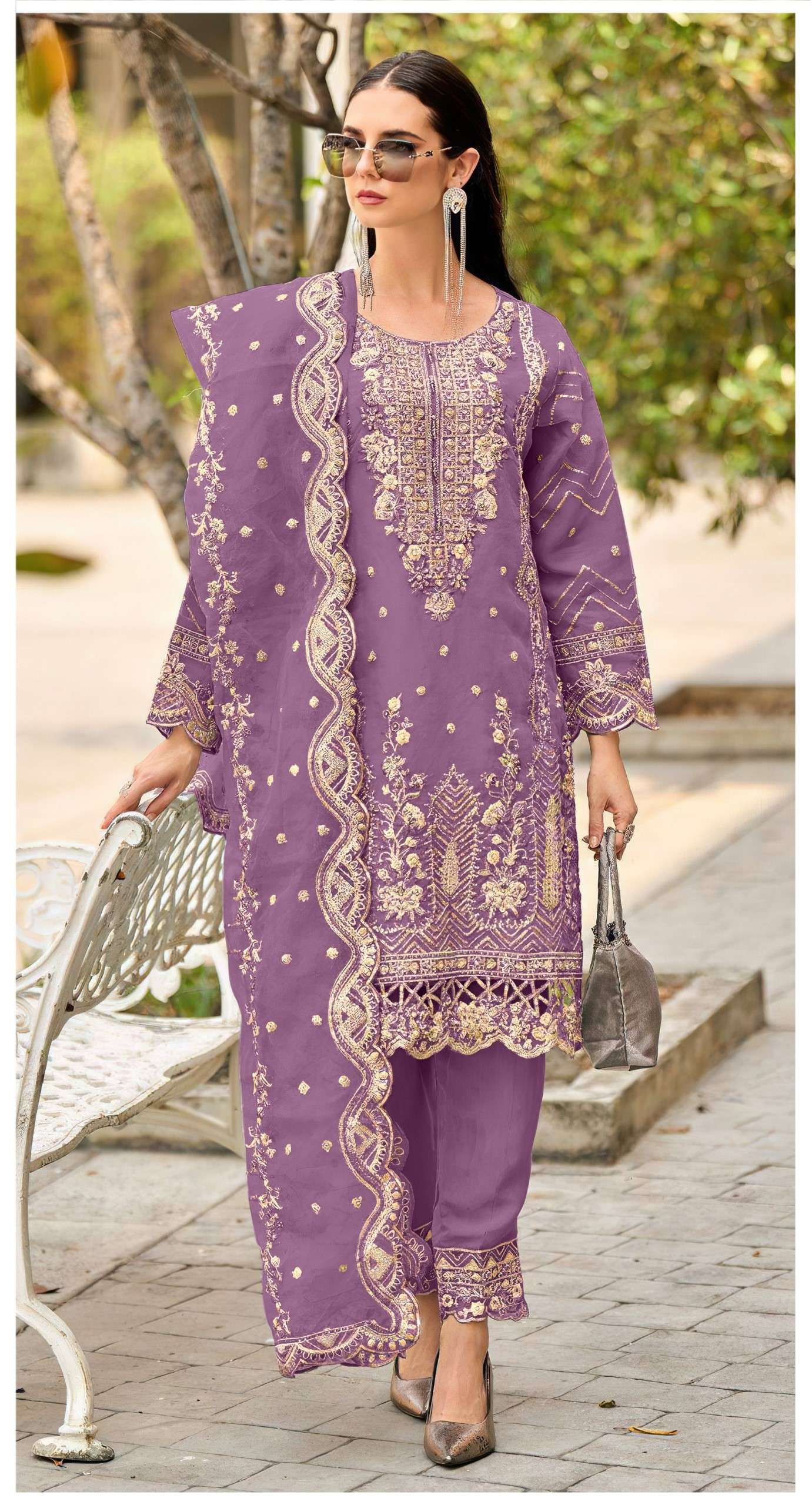 husnara 8 colours embroidery and handwork designer salwar kameez catalogue wholesaler surat gujarat 