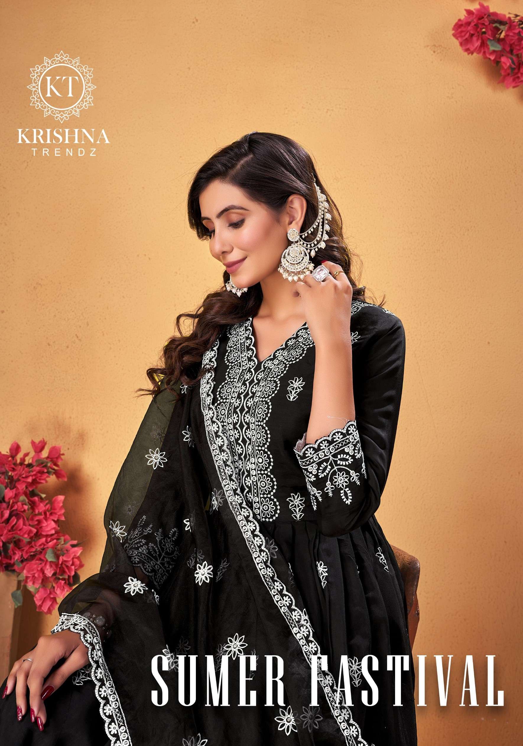 krishna trendz sumer fastival vol 1 1001-1006 series designer roman silk ready made party wear suits catalogue wholesale dealer 
