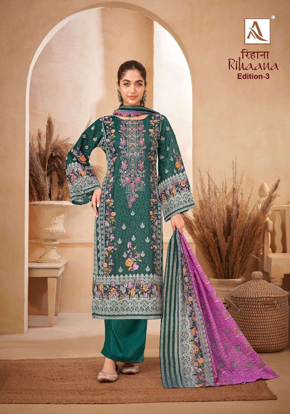 rihaana edition vol-3 by alok suit pure cambric cotton pakistani print salwar suits catalogue surat gujarat