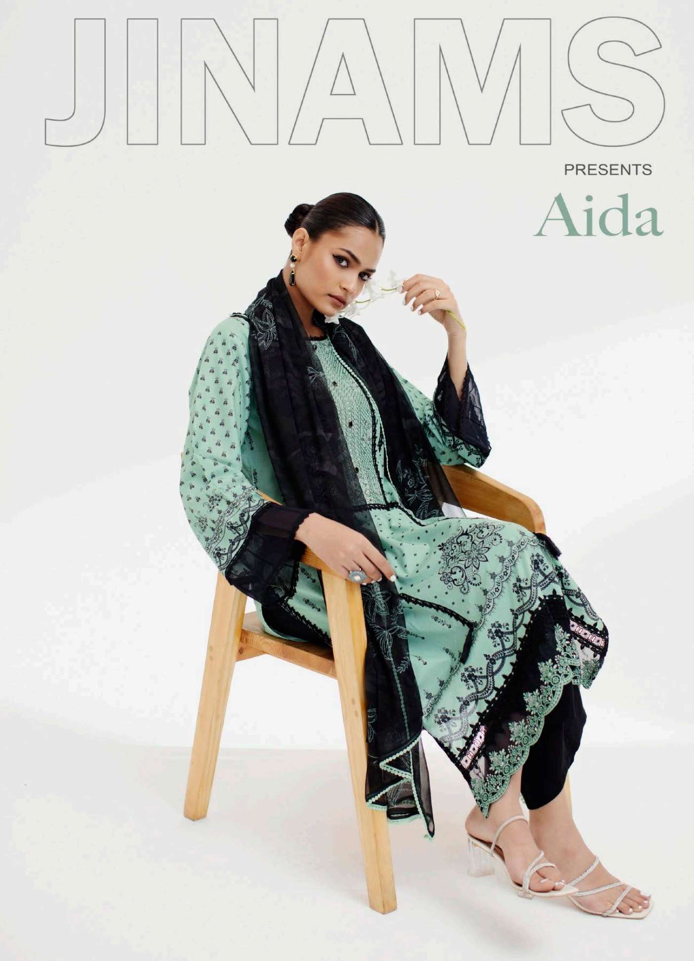 aida by jinams 306-308 series fancy work dress material catalogue online best rate surat gujarat 