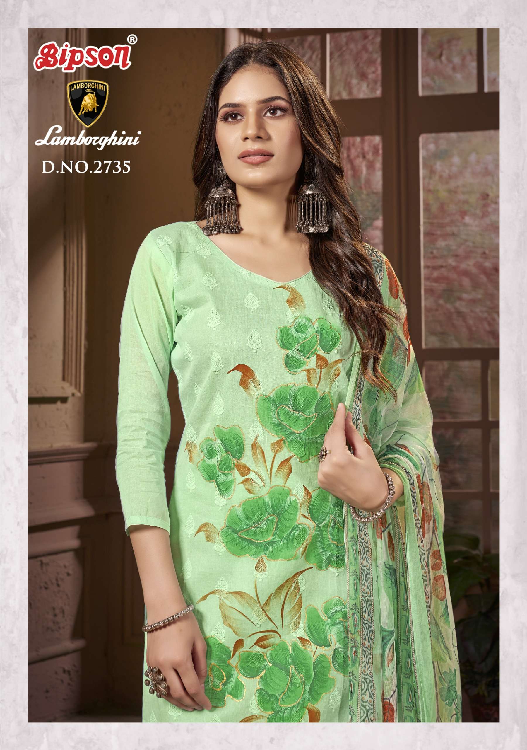 bipson lamborgini 2735 colour series pure cotton organdy schiffli designer ethnic wear salwar kameez wholesale price surat 