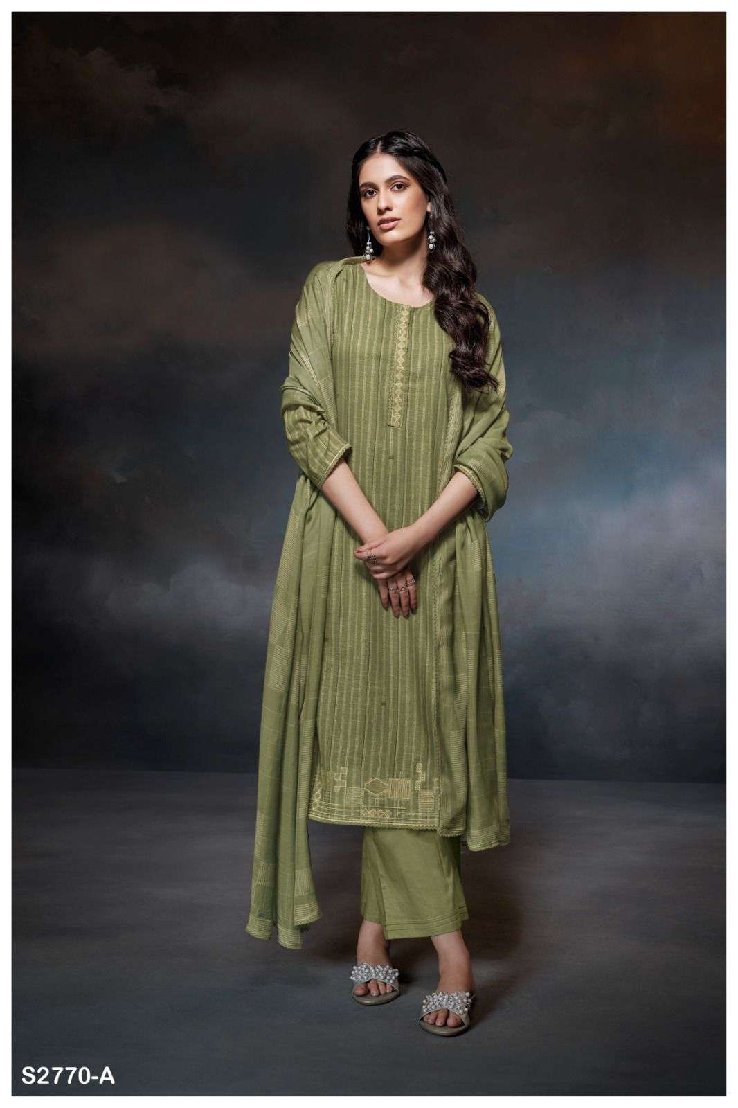 ganga cale 2770 series party wear exclusive cotton linen ladies wear salwar kameez catalogue wholesalers 