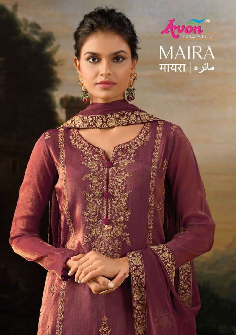 maira by avon trendz heavy deaigner party wear dress material catalogue wholesale collection surat gujarat 